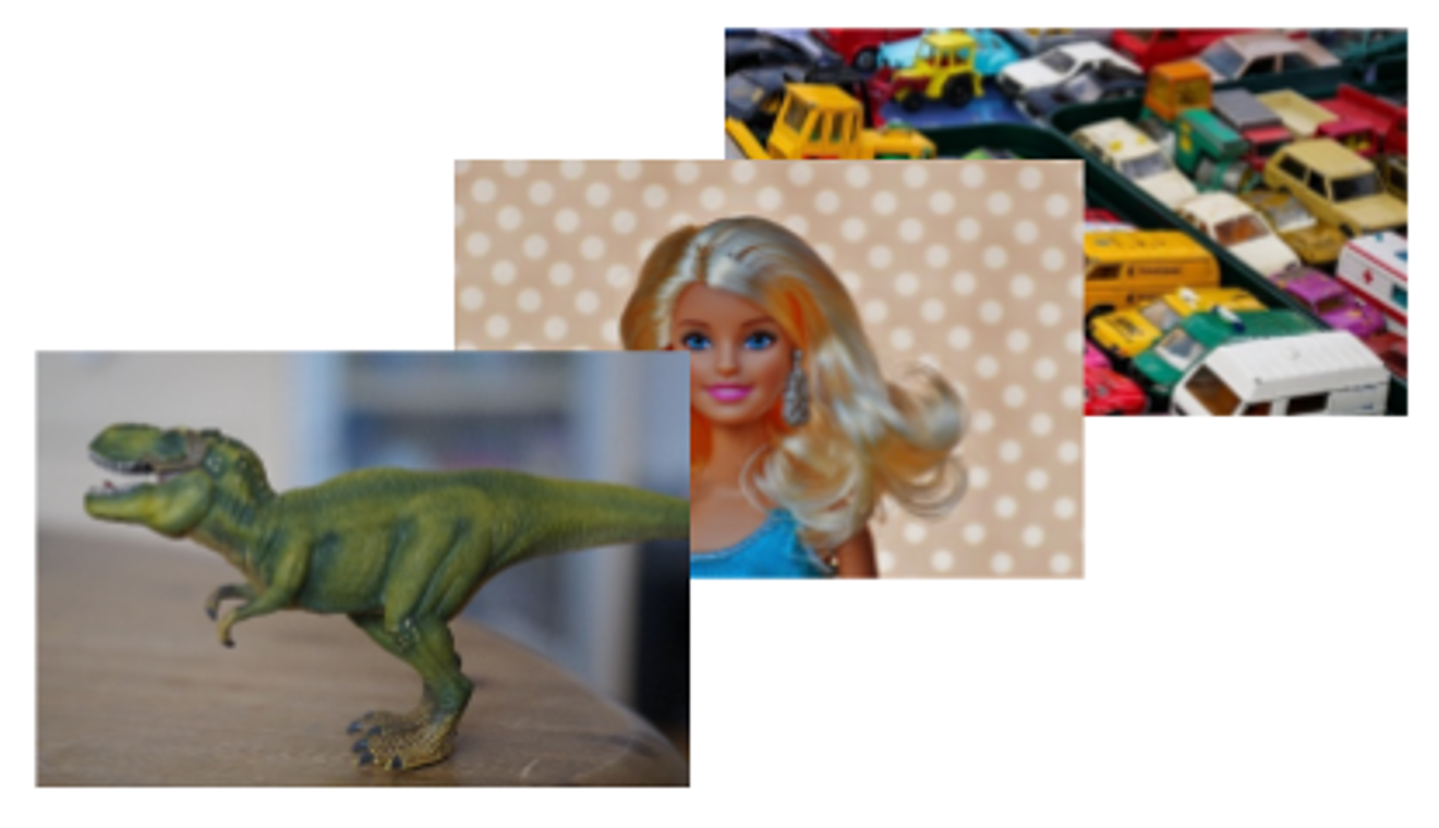 en lekedinosaurus og en lekedinosaurus