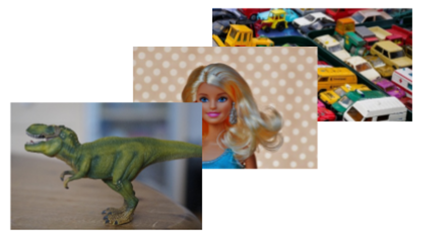 en lekedinosaurus og en lekedinosaurus