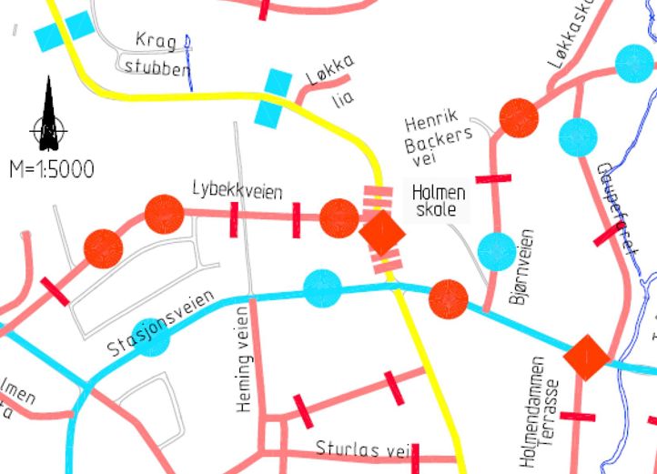 Trafikksituasjonen Holmen skole