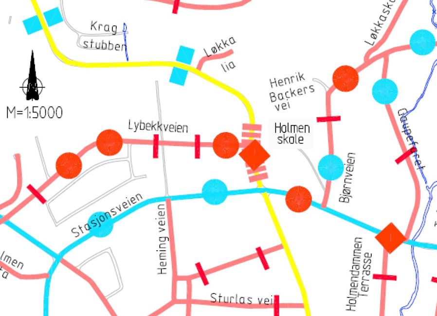 Trafikksituasjonen Holmen skole